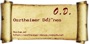 Osztheimer Dénes névjegykártya